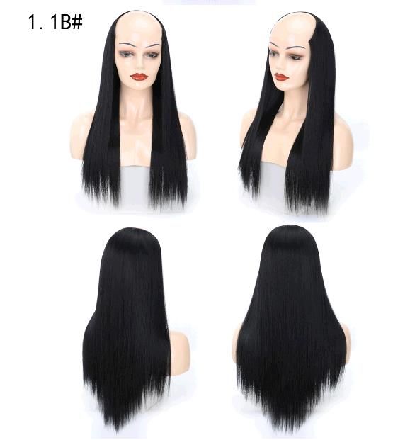 Wig Half Headset Dumb Silk Lifelike Long Straight Haired U Shaped