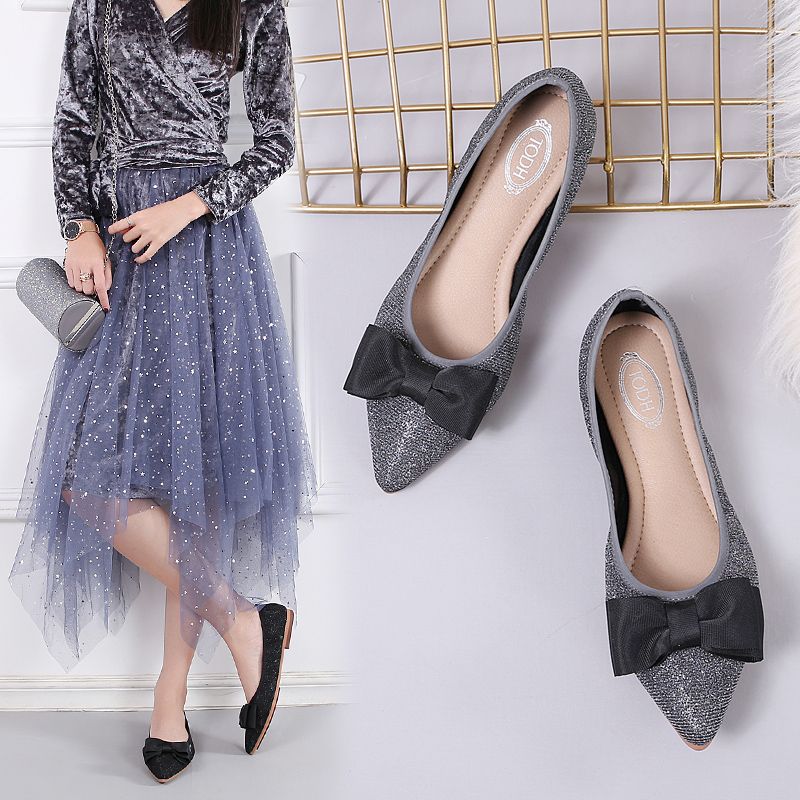 New Women Designer Shoes Ladies Flat Fashion Pointed Toe Glitter
