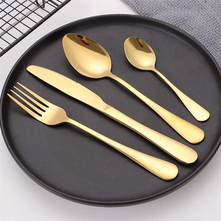 2021 Gold Flatware Set Wedding Gold Dinnerware Set Dishwasher Safe Stainless Steel Cutlery Set