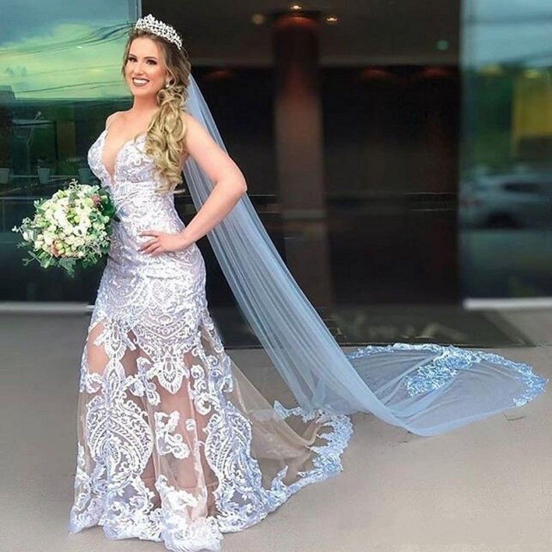 2020 New Mermaid Wedding Dresses Sweep Train With Long ...