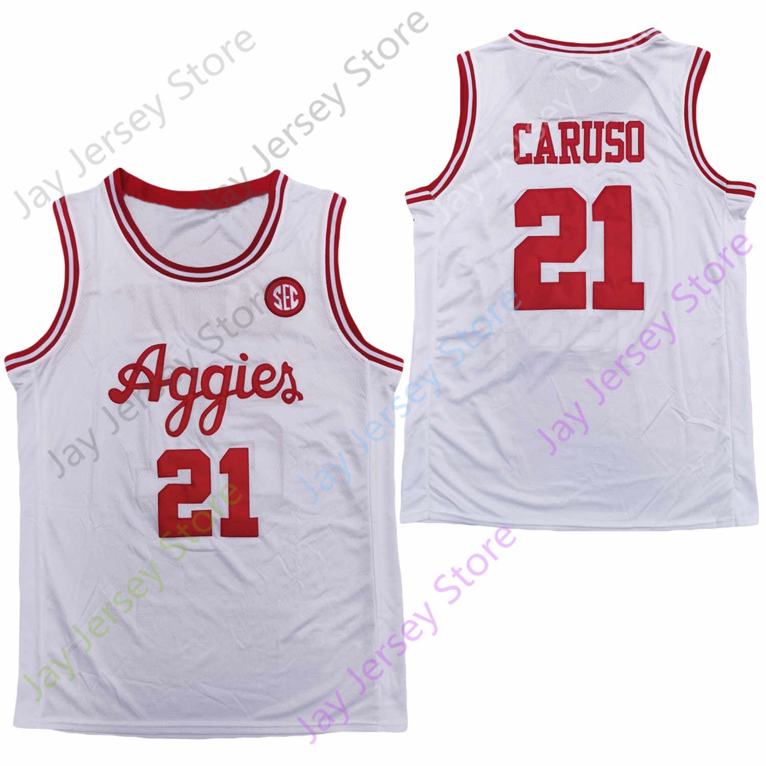 2021 2020 New NCAA Texas A&M Aggies Jerseys 21 Alex Caruso College