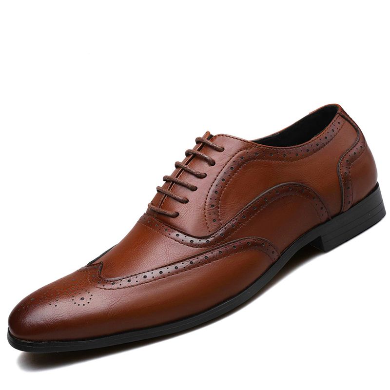 Dress Shoes For Men British Designer Leather Men Brogue Elegant Shoes ...