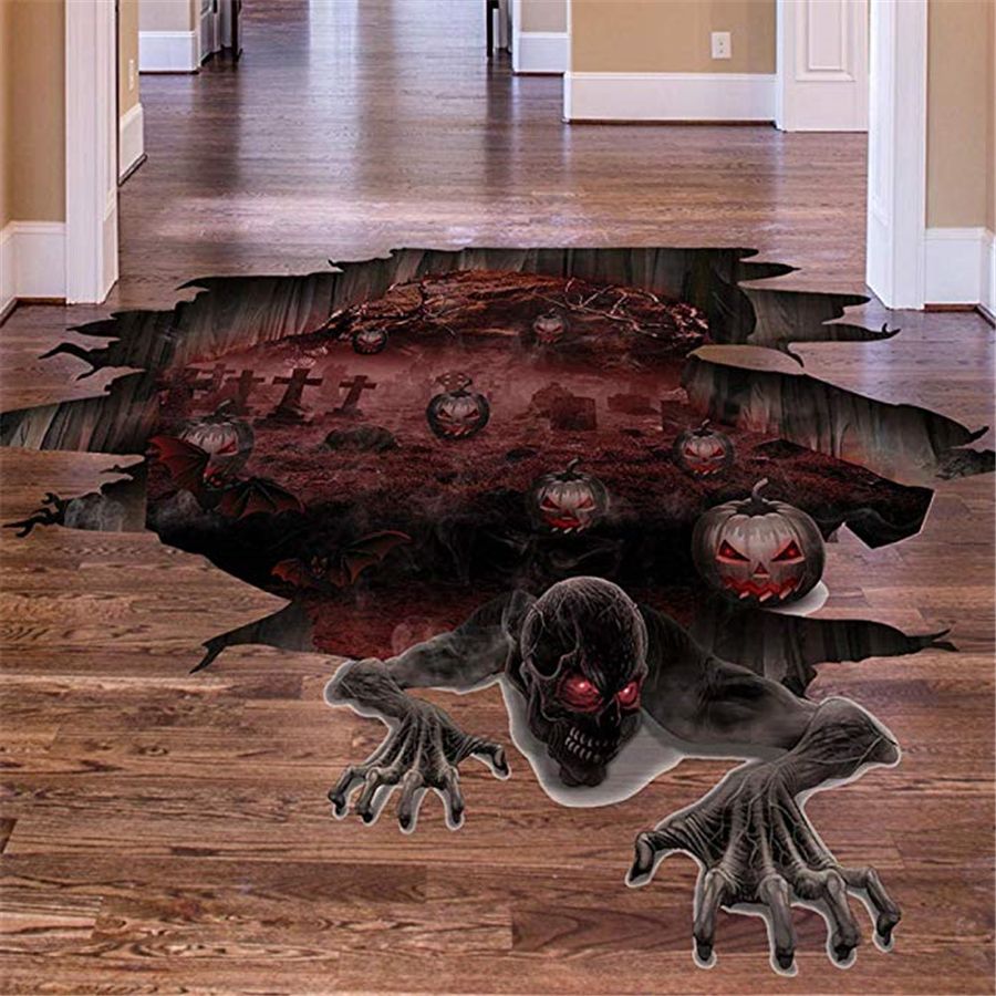 Halloween Zombie Creative Floor Sticker 3D Horror Zombie Ghost Breaking