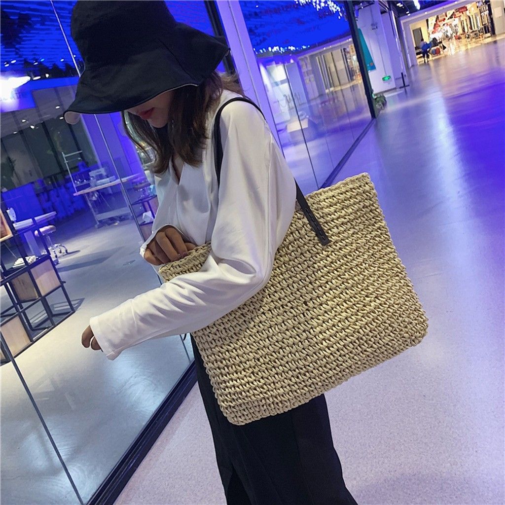 Isla blanco bolso señora bolso de ratán paja bolso verano playa bolso 9 tipos