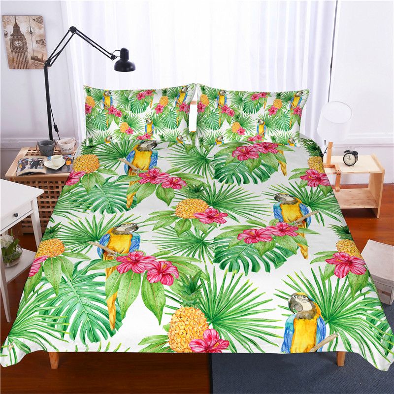 3d Print Bedding Set Pineapple Parrot Frinds Gift Present 3d Print Bedding Set Pineapple Parrot Frinds Gift Present Duvet Cover Home Textiles
