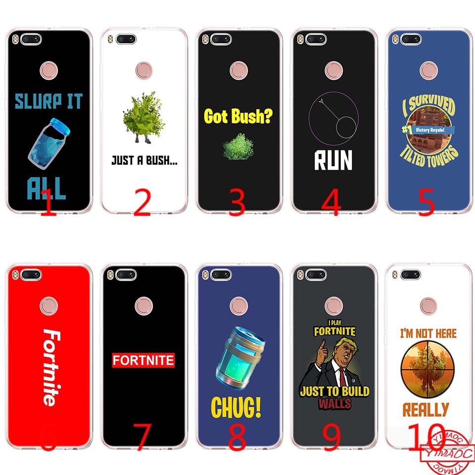 Fortnite Bush Art Soft Silicone Tpu Phone Case For Xiaomi Mi A2 Lite A1 5x 6x 8 Se 6 Mix 2s Cover - 