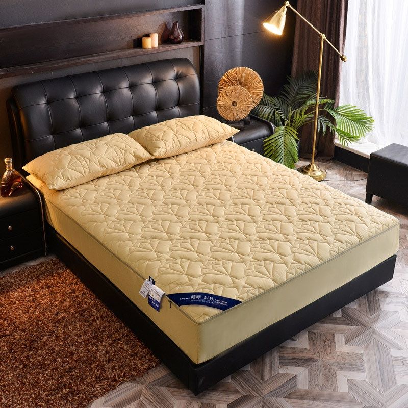 2021 Solid Zippered Mattress Cover Twin Full Queen Size Quilted Cotton