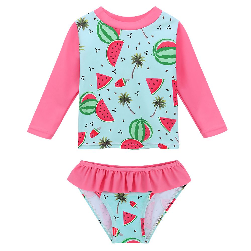 2020 Baohulu Cute Print Upf50+Baby Girl Swimwear Infant Toddler