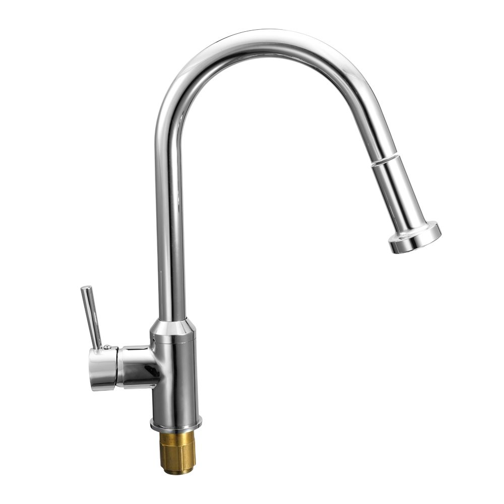 Single Linked Swivel Design Pull Out Kitchen Sink Faucet Extension Type Rotatable Stainless Steel Water Taps