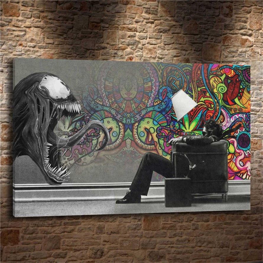 Abstract marvel venom1 pieces canvas prints wall art oil painting home decor unframed framed