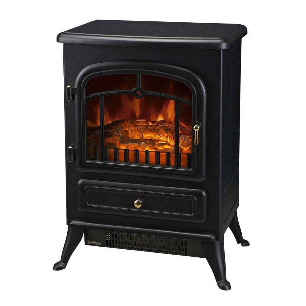 Homcom 16 Free Standing Electric Fireplace Portable Adjustable Heater
