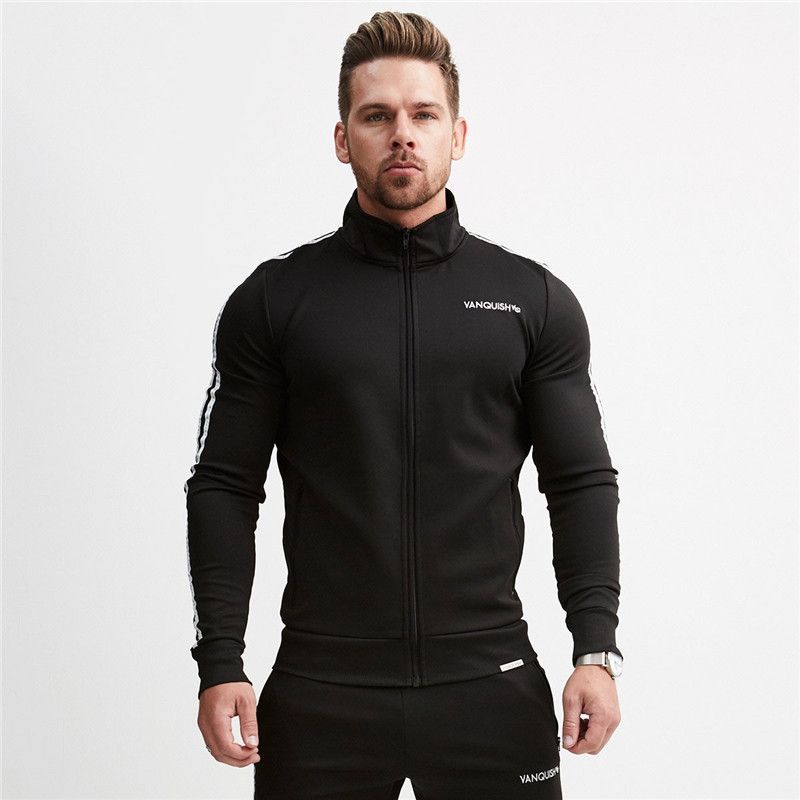 Men Long Sleeves Gym Training Running Jacket Men Sports Run Fitness Workout Hooded Sweatshirts Striped Zipper Coat Jackets Men Long Sleeves Gym Training Running Jacket Men Sports Run Fitness Workout Hooded Sweatshirts Striped Zipper Coat Jackets