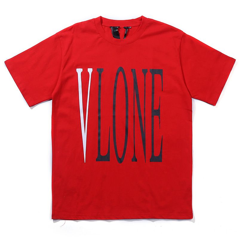 Vlone Red T Shirt Men Women T Shirt Harajuku Tshirt Hip Hop Streetwear ...