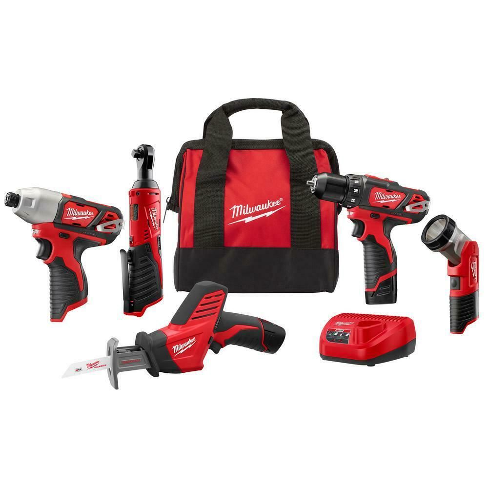 2019 Milwaukee 12V 5 Tool Kit With 2 Batteries, Charger And Tool Bag Special Buy! From Pekwiat0