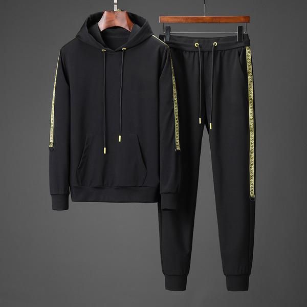 2020 Mens Designer Tracksuits Brand Body Side Golden Geometric Print