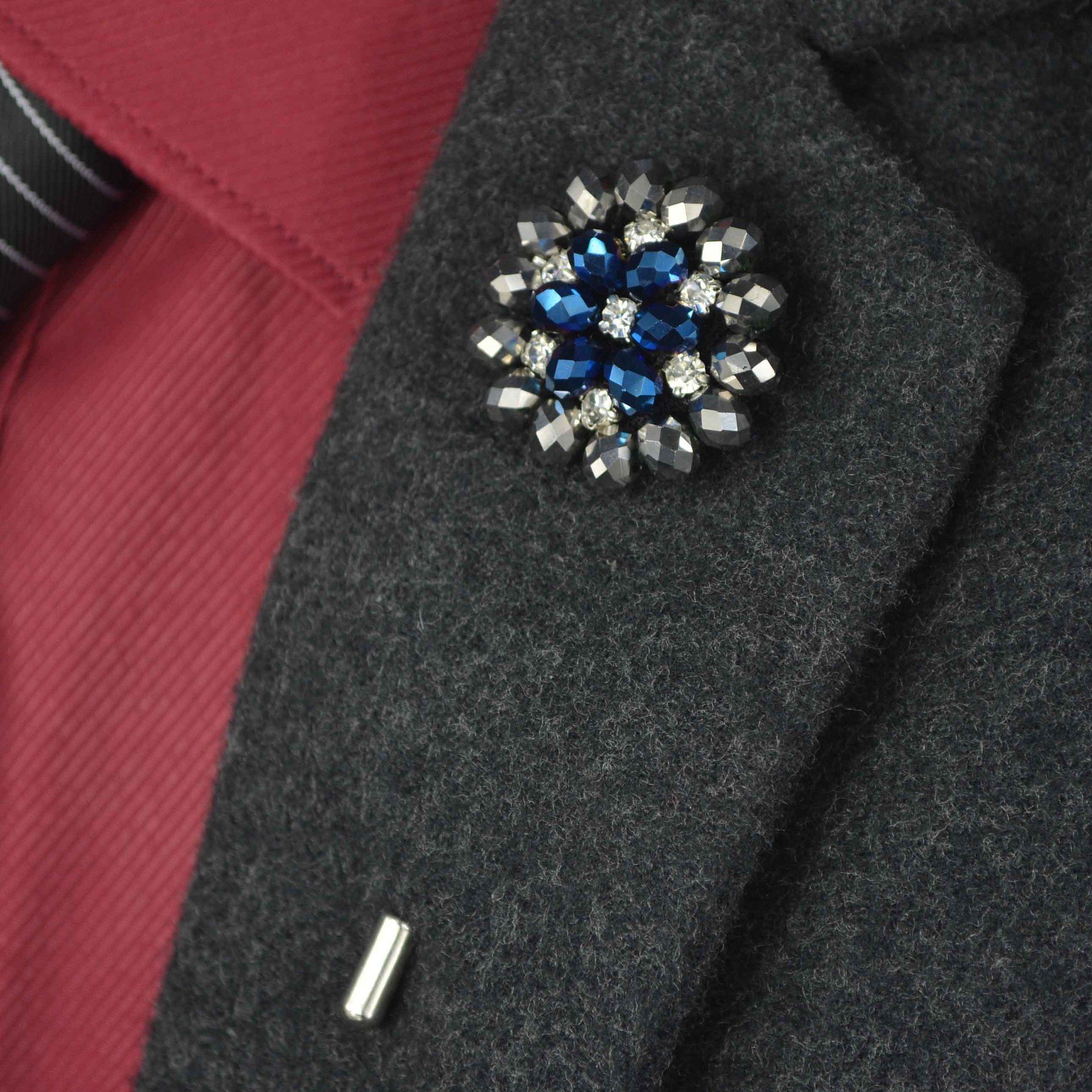2021 23 STYLES Vintage Mixed Jewelry Diamond Brooches Chain Men Suit