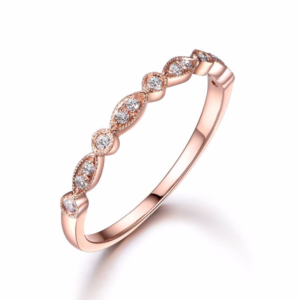 Myray 14k Gold Wedding Band Eternity Ring Engagement Ring Milgrain