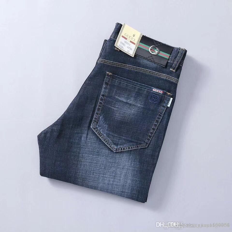 Men's Trousers Spring Jeans Loose Straight Tube Stretch Leisure New ...