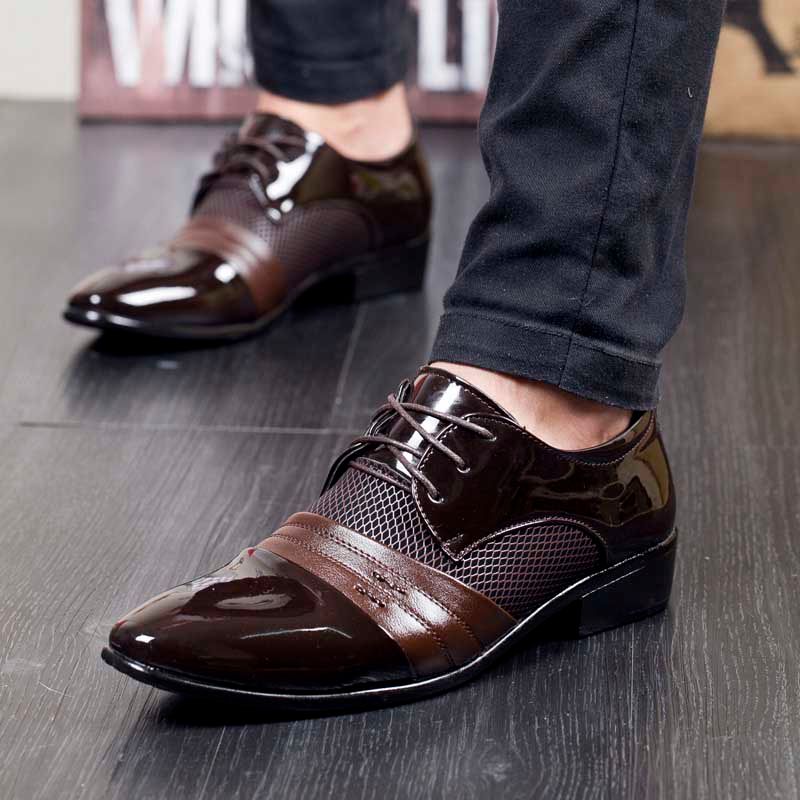 Zapatos De Vestir para Hombres Zapatos De Cuero Zapatos De Negocios Zapatos De Boda con Detalles Transpirables Zapatos De Charol