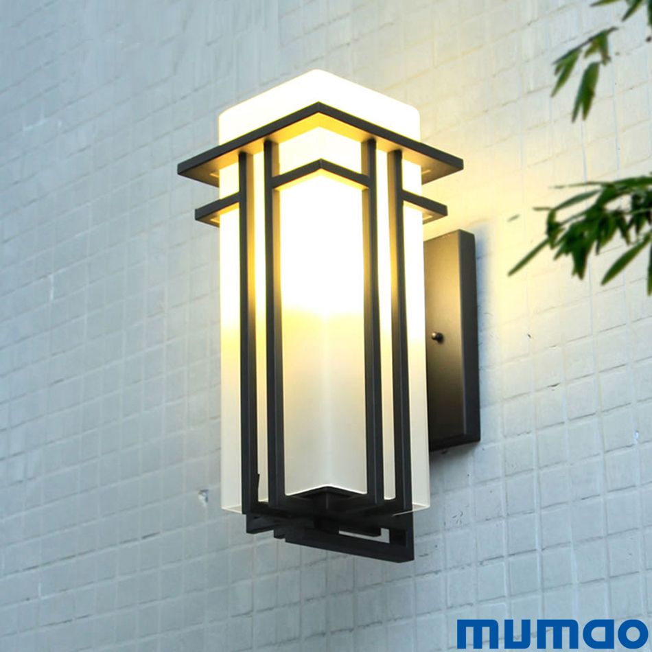 Modern Outdoor Light Lighting Wall Lamp Waterproof Lights Porch Up And Down Fixtures Matte Black Corridor Hallway