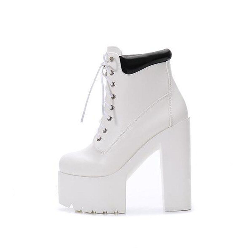 white long platform boots