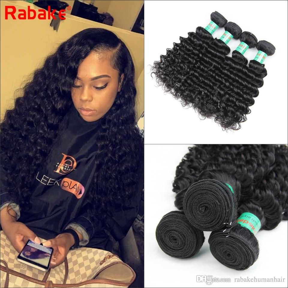 peruvian deep wave virgin hair weave bundles deals rabake deep wave  peruvian unprocessed human hair extensions cheap sew in weave bundles