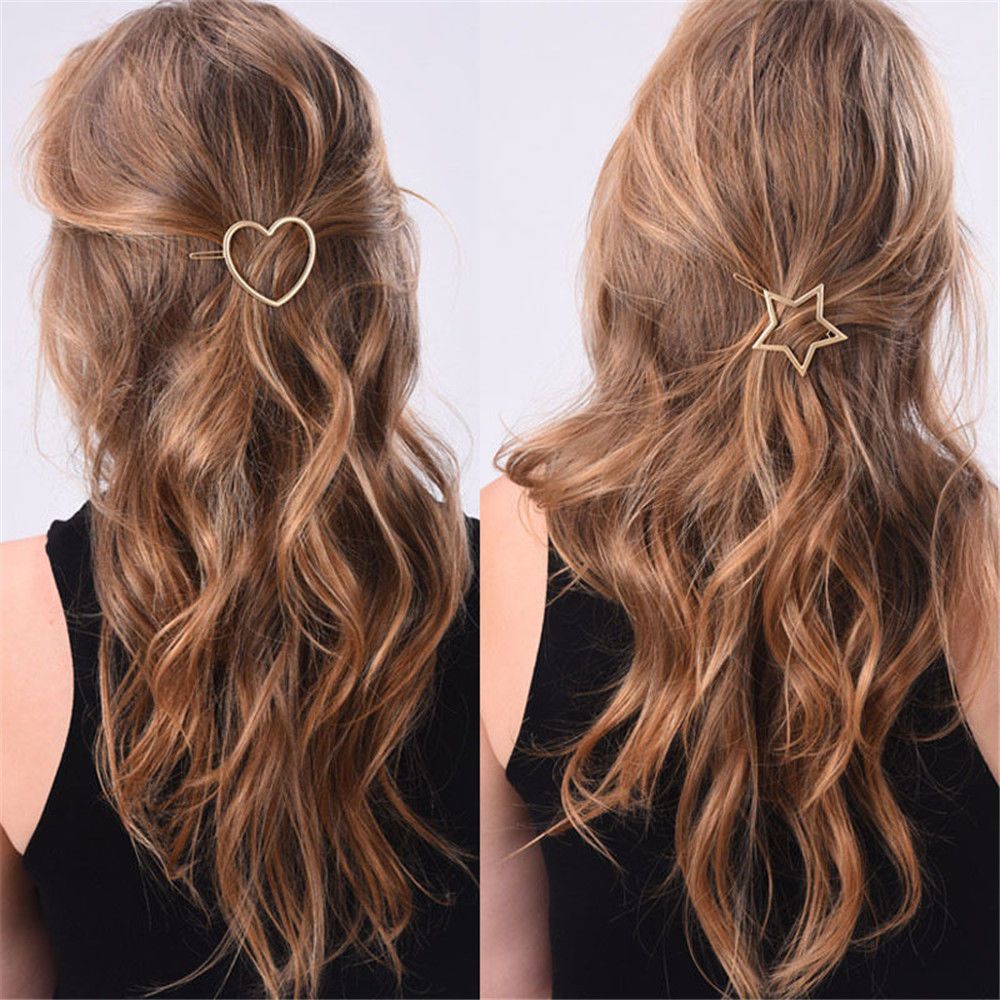 metal ponytail holder with star pentagramme hairclips women hair  accessories for a half-up hairstyle