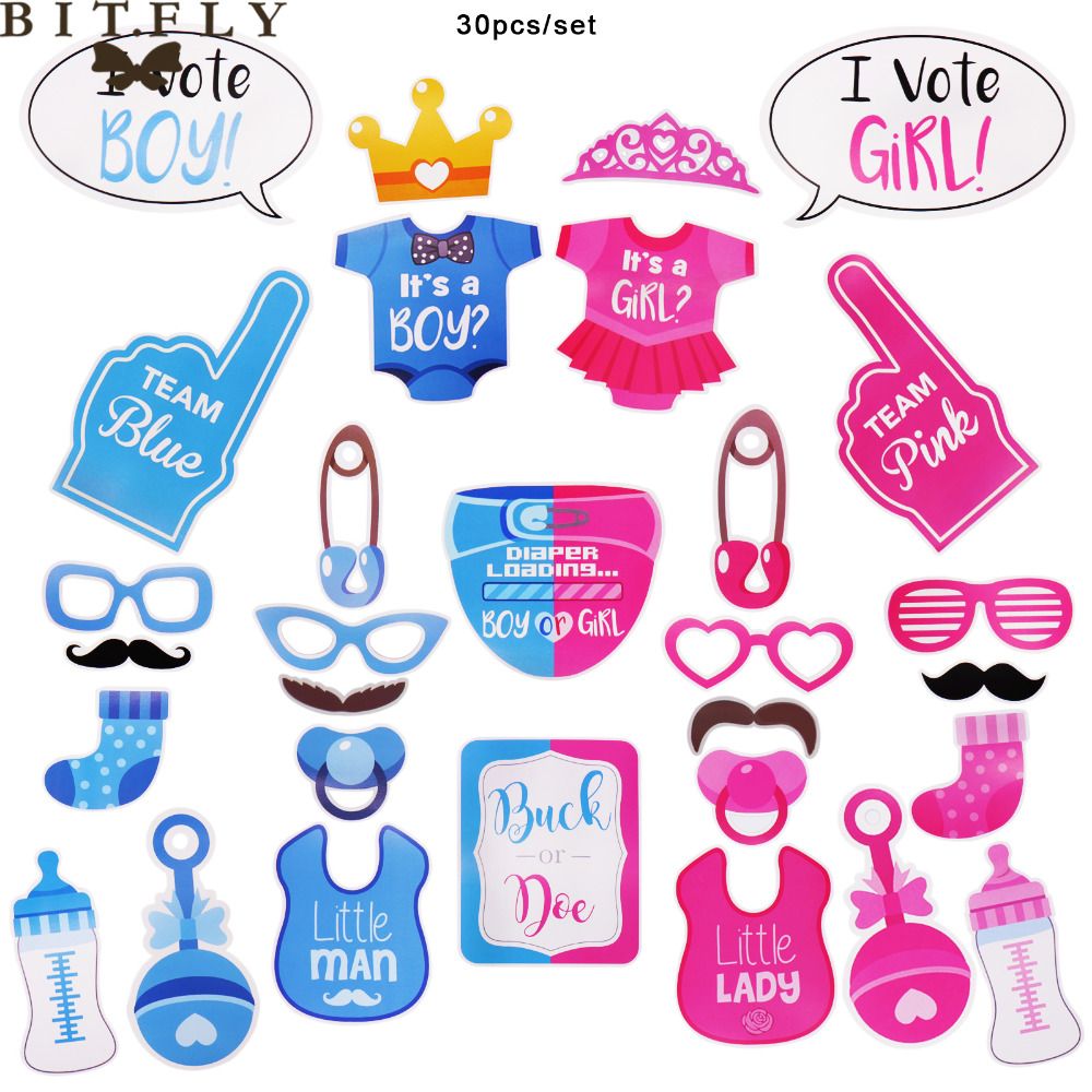 Baby Shower Its A Boy Girl Fun Photo Booth Props For 1st Birthday Baby