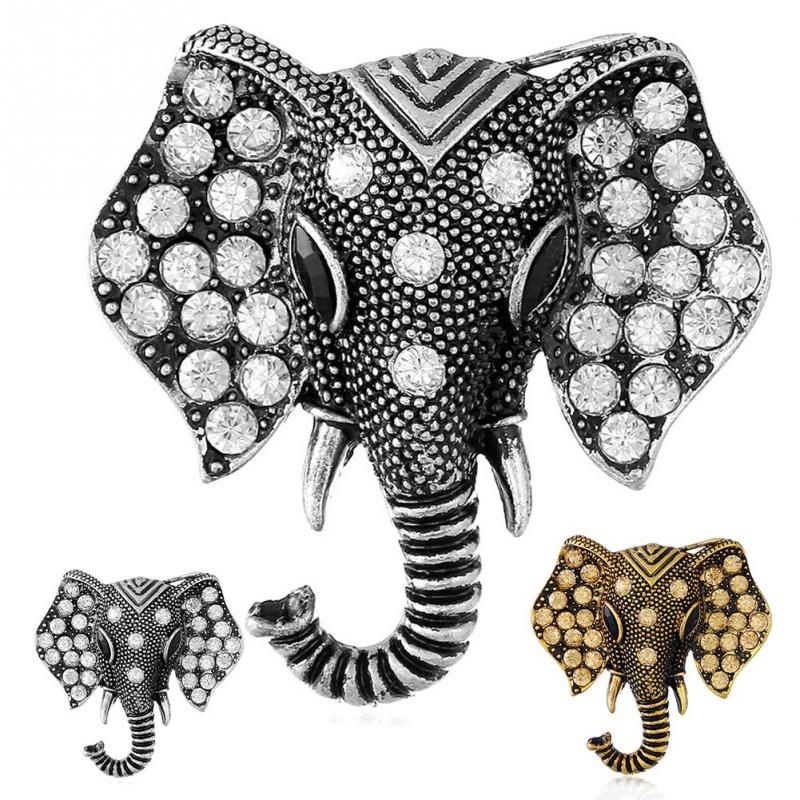 2019 vintage zinc alloy elephant shape brooch pin women lady clothes elephant shape