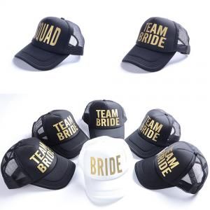 team bride squad baseball mesh cap gold letters woman snapback caps mesh letters