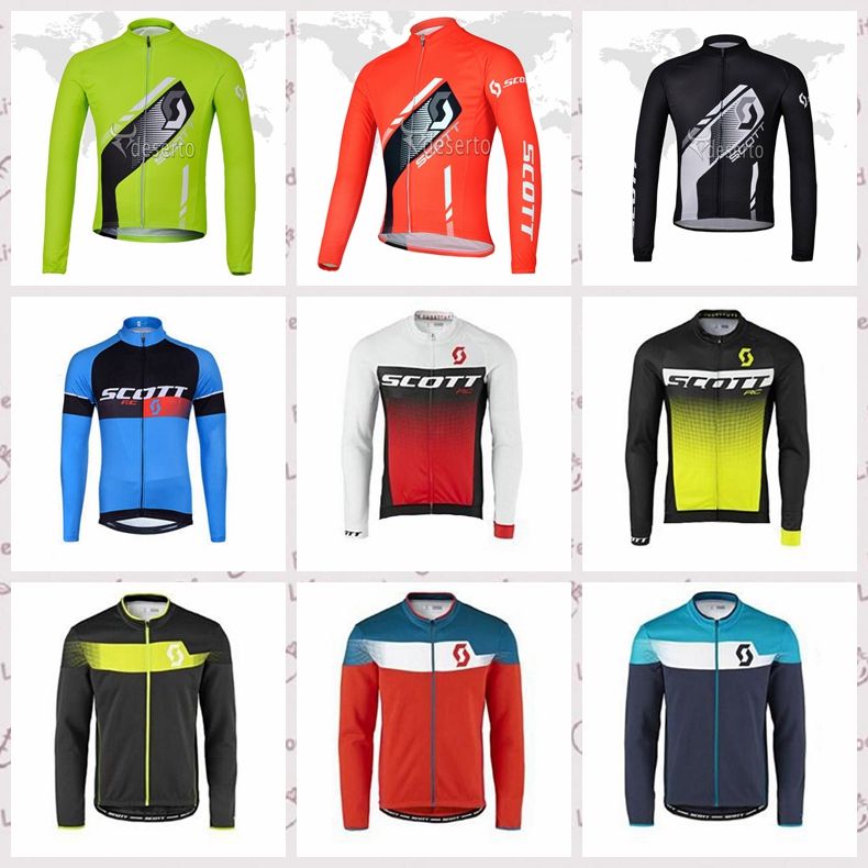 SCOTT Team Cycling Long Sleeves Jersey Tops Mens MTB Bicycle Clothing
