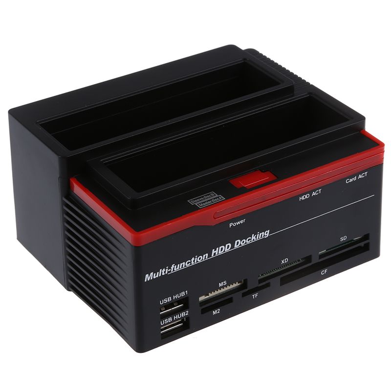 2 5 3 5 sata ide hdd docking station cloned usb 2 0 hub card reader ms m2 xd cf sd tf ms ide