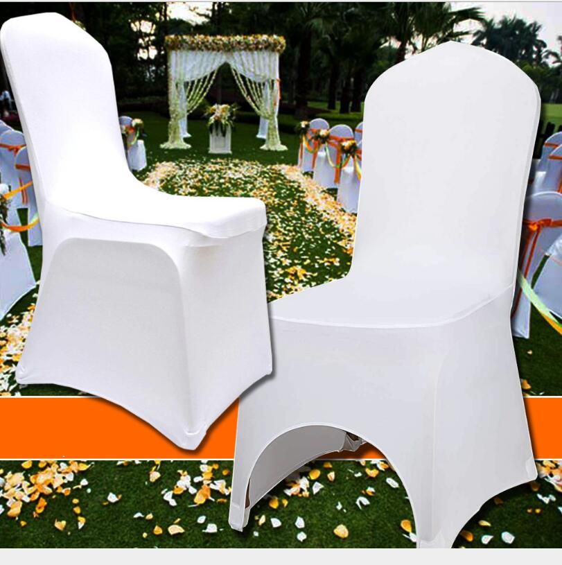 Universal White Polyester Spandex Wedding Chair Covers For