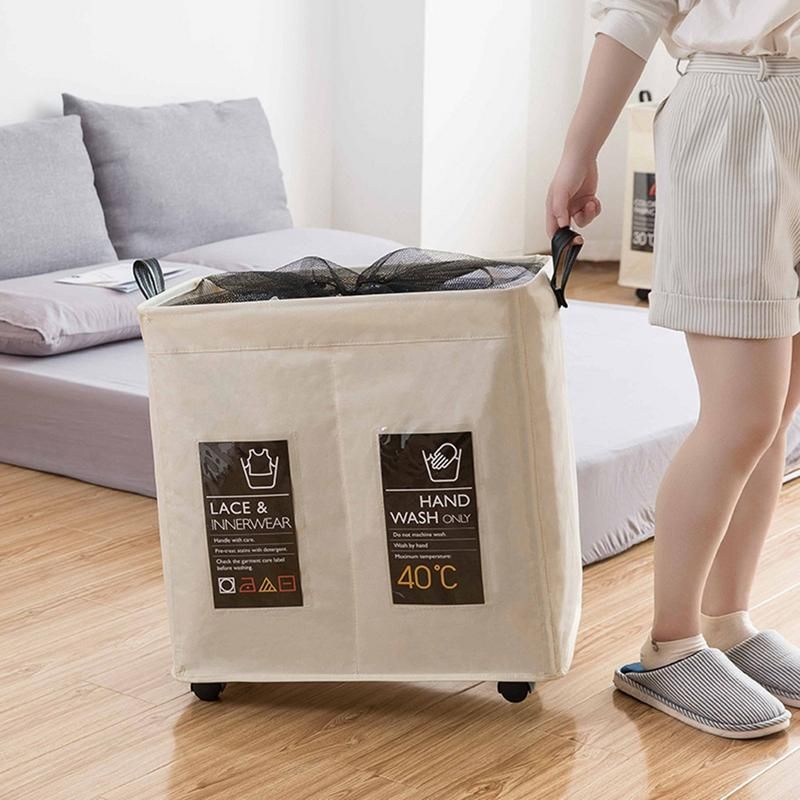 2019 Laundry Basket Collapsible Hamper Rolling Tall Cloth 2019 Laundry Basket Collapsible Hamper Rolling Tall Cloth 6 Cards Home Corner Handy Waterproof Sorter With Wheels From Ilexer