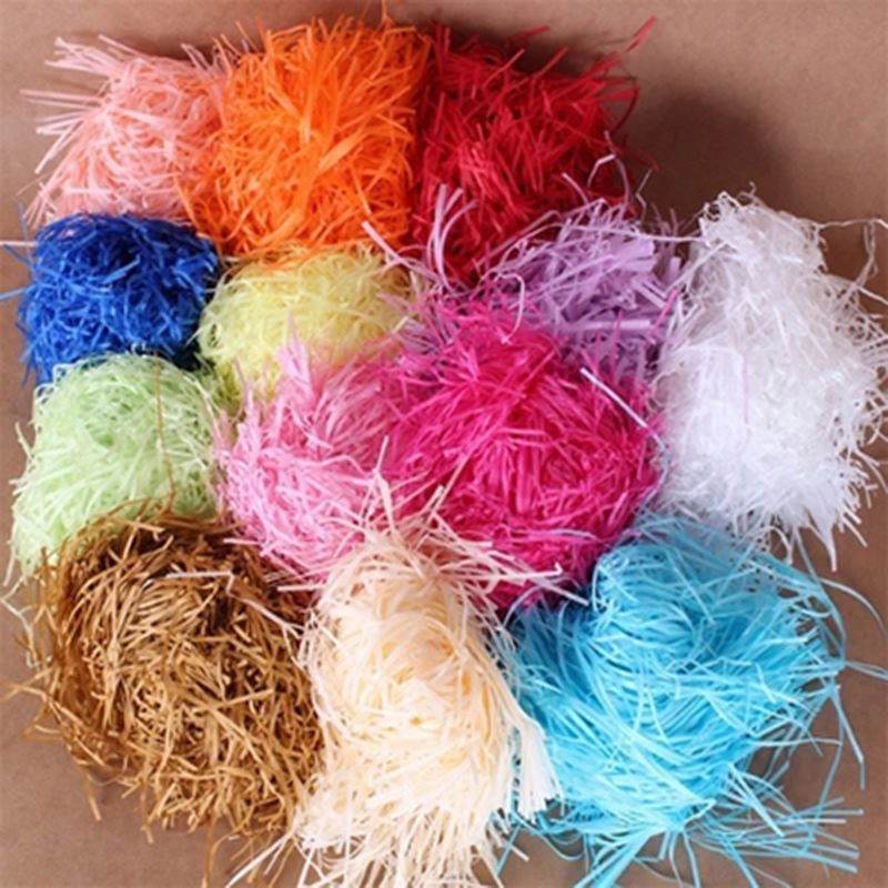 Colorful Shredded Paper Raffia Gift Box Filler Wedding Birthday Party