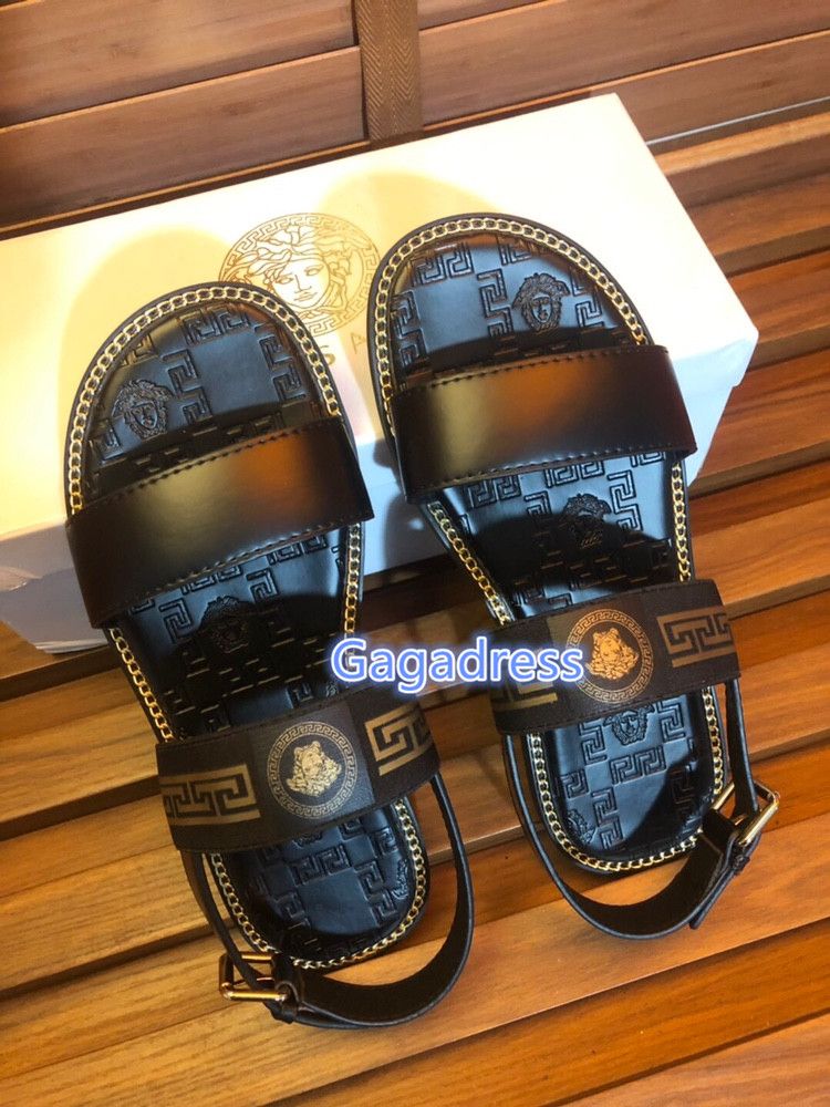 hochwertige männer jungen palazzo medusa sneaker sandale pool rutscht leder geprägt medusa kopf wohnungen schuhe strand slipper mode sommer 19 runway mittlerer Preis Gummi Buffalo London Platform Sneaker in
