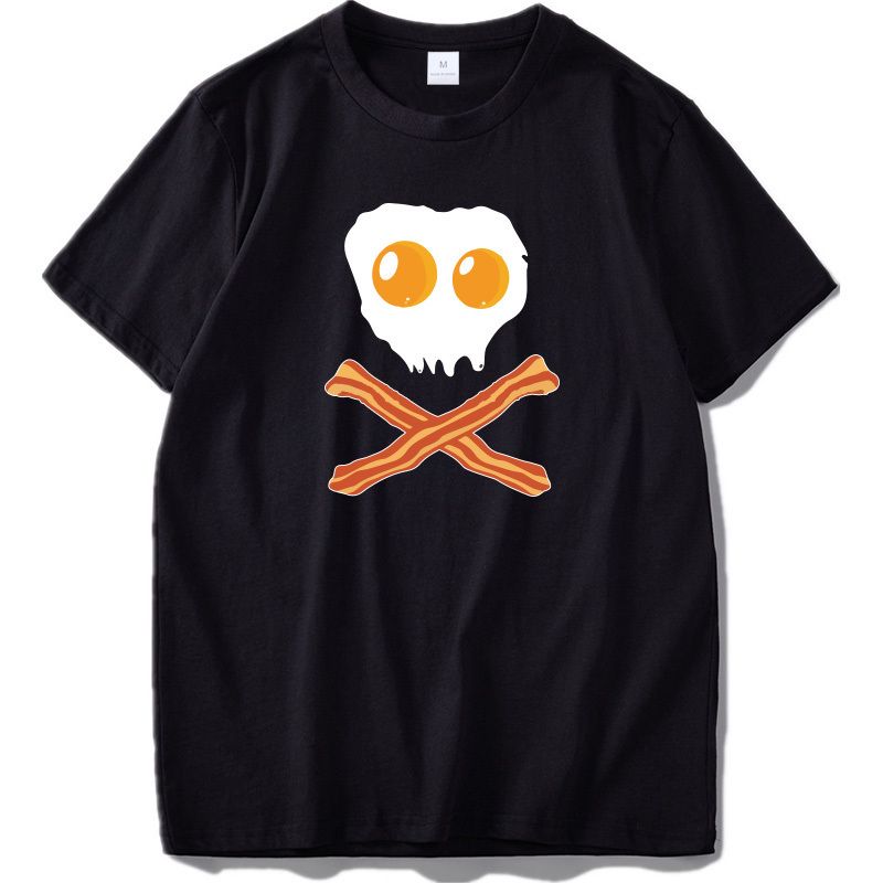 Tête De Mort Omelette T Shirt Drôle Anime Conception Humour Tops Haute Qualité Coton Blague Tee Shirt Unisexe Eu Taille
