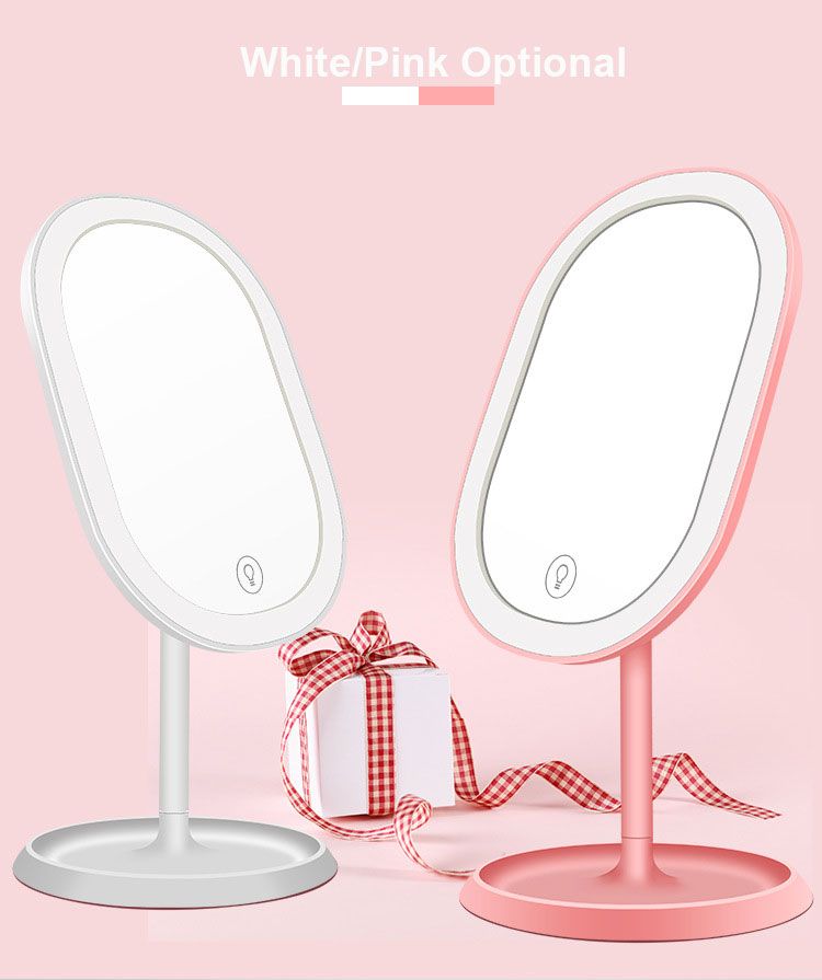 2019 Version Natural Daylight Makeup Vanity Mirror With Light Led Lighted Portable Hand Cosmetic Up Mirrors For Home Tabletopbathroom