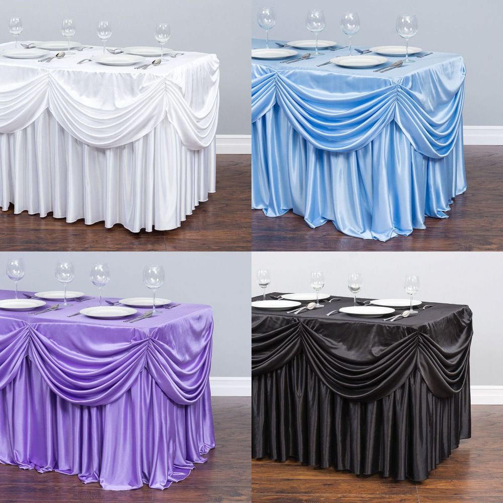 2021 4 FT. ALL IN 1 TABLECLOTH/PLEATED SKIRT Table Skirt With Swag