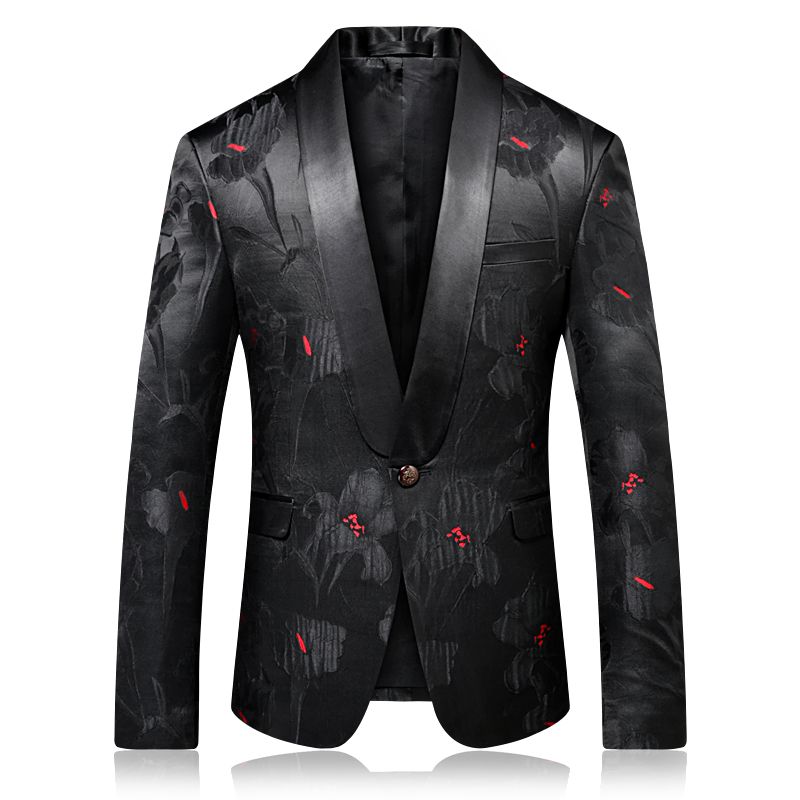 2020 New Arrival Prom Party Floral Dress Mens Black Groom Tuxedo Shawl ...
