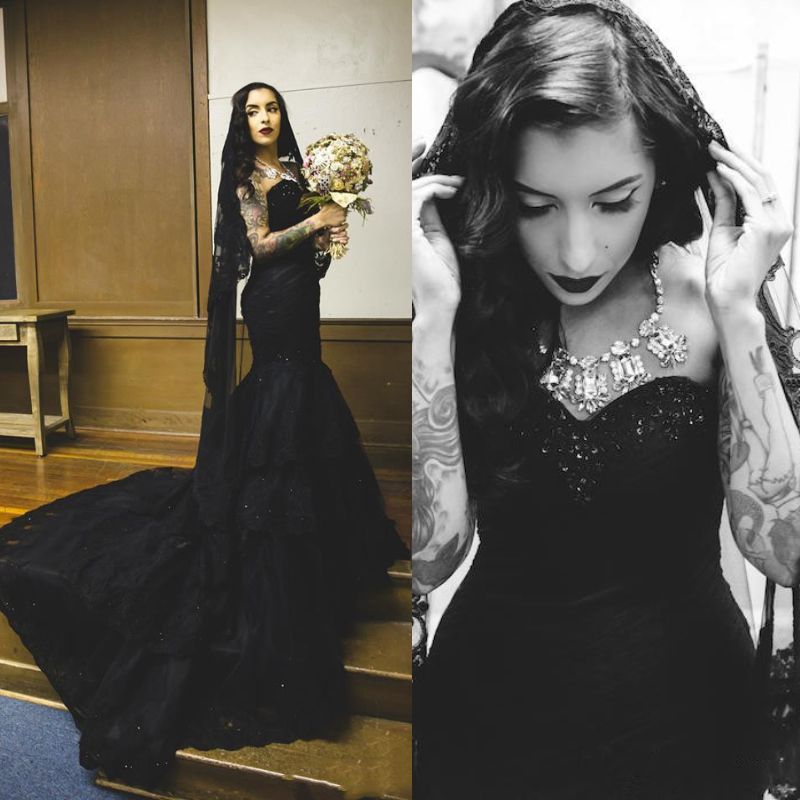 Black Lace Wedding Dress