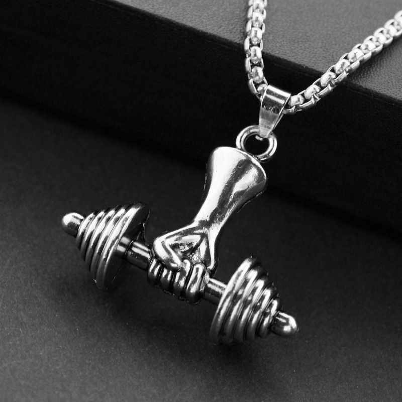 Wholesale Weightlifting Pendant Necklaces Barbell Dumbbell Classic