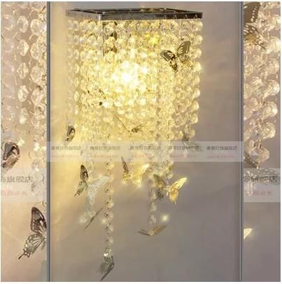 Américain De Inox Chevet Lampe Porche En Papillon Européen L Restaurant Rest Led Pastorale Chambre Cristal dthQCxsr