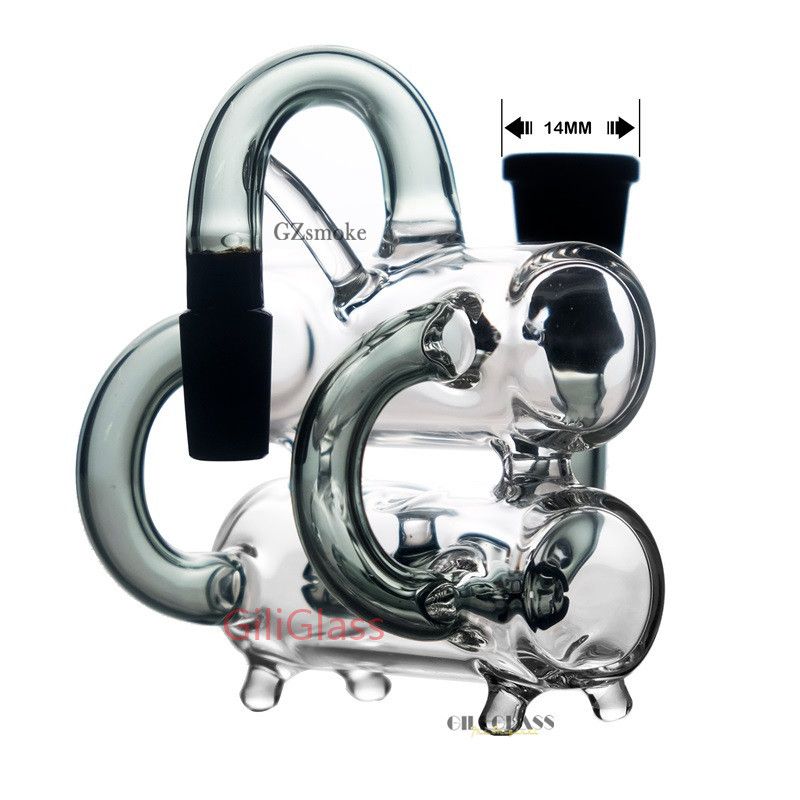 2021 Ash Catcher Glass Bong Water Pipe Blown Ashcatcher Perc Black
