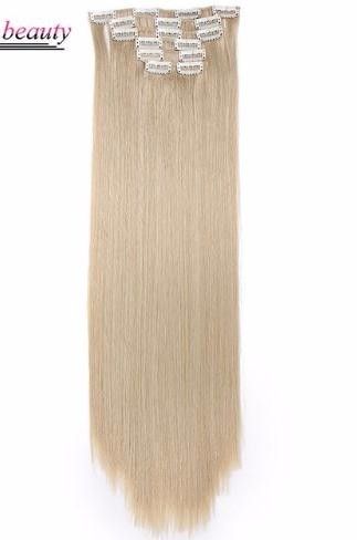 2019 Beauty 16clips Long Straight Synthetic Hair Clips In High