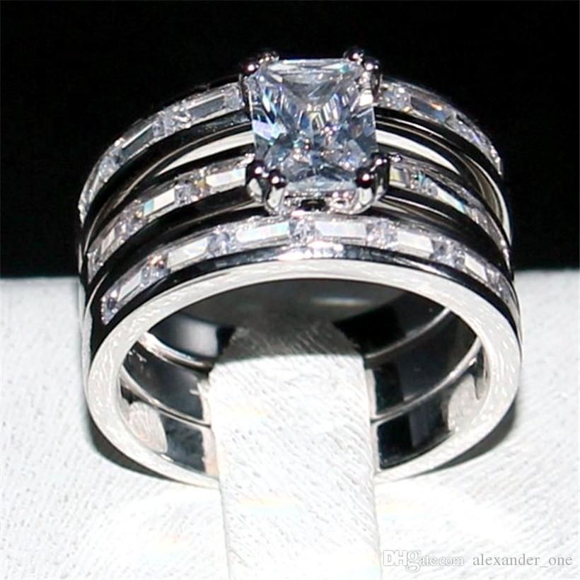 2019 Pop Pay4u Fashion 10kt White Gold Filled Diamond Ring 3 In 1