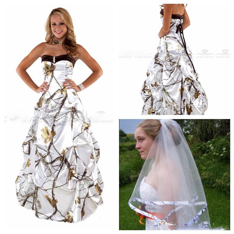 Discount Sweetheart White Real Tree Camo Wedding Dresses 2018 Draped Discount Sweetheart White Real Tree Camo Wedding Dresses 2018 Draped