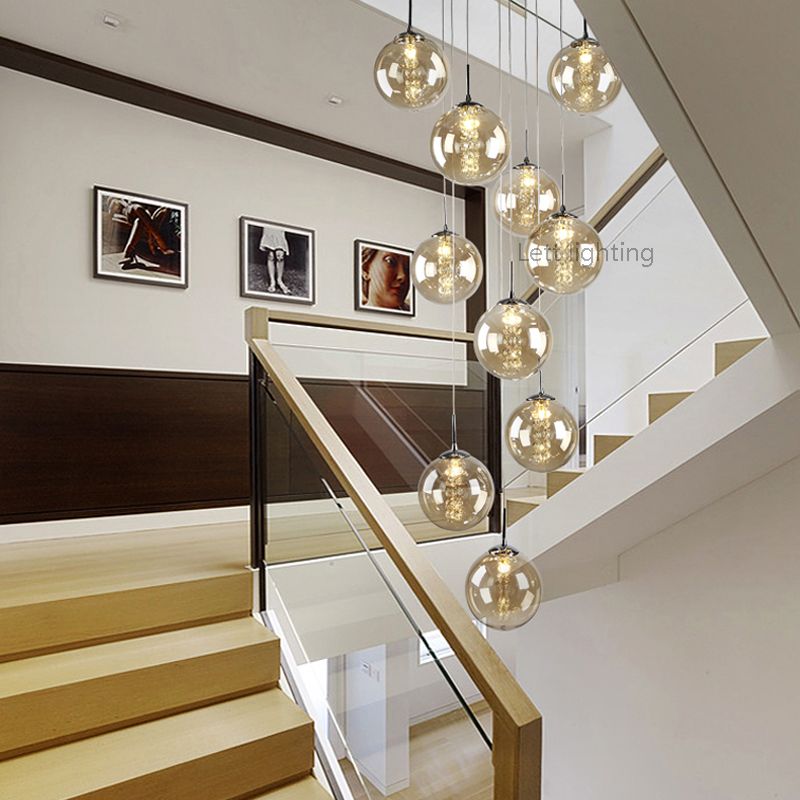 ZQH Lampadario A Sospensione In Cristallo Minimalista Americano - 4 Luci E14, Plafoniera A Soffitto In Cristallo Trasparente, Retro Oro, Diametro 40 Cm Per Soggiorno E Ristorante - 2