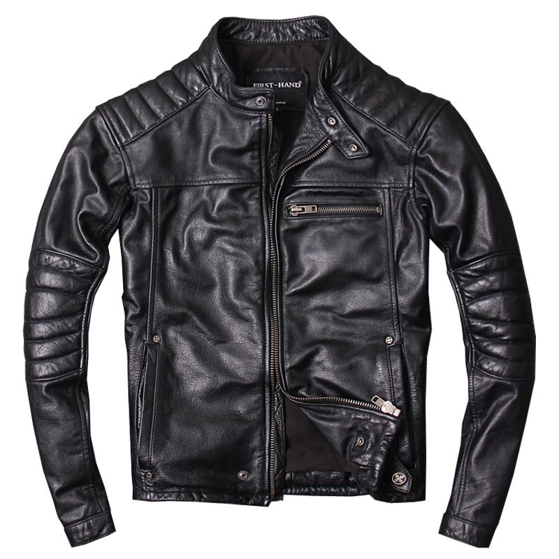 2021 DAMSON Black Men Slim Fit Biker'S Leather Jacket Plus Size XXXL ...