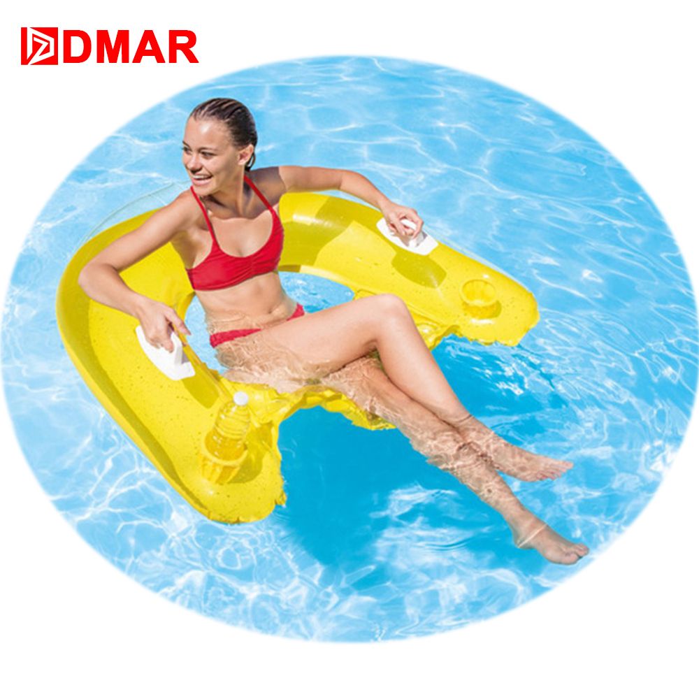 Dmar 152cm Inflatable Floating Chair For Adults Giant Pool Float Toys Swimming Rings Pool Seats Air Mattress Random Color